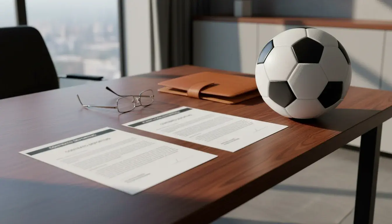 Sello oficial de la DGOJ sobre documentos regulatorios y balón de fútbol femenino